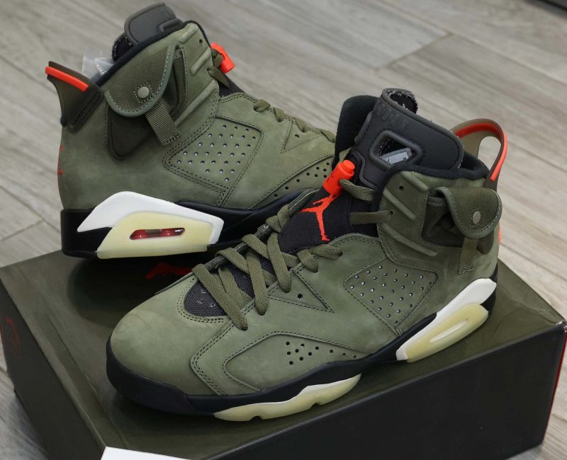Giày Nike Air Jordan 6 Retro Travis Scott OG Xanh Olive Best Quality
