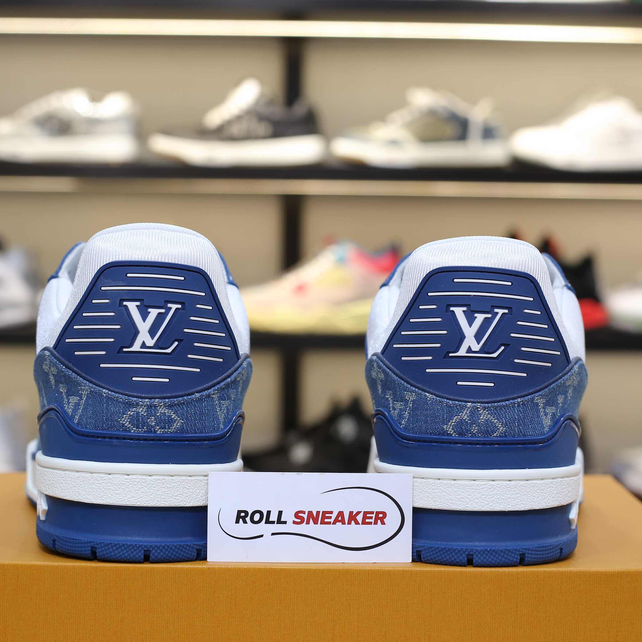 Louis Vuitton LV Trainer Monogram Denim White Blue