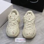 Giày MLB BigBall Chunky Saffiano Diamond Monogram Boston Red Sox Beige Like Auth