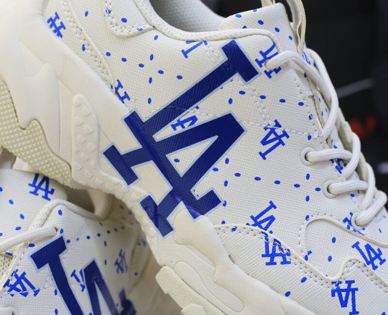 Giày MLB BigBall Chunky Saffiano Diamond Monogram LA Dodgers Ivory Like Auth
