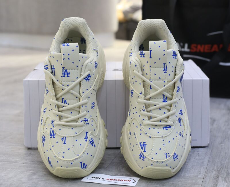Giày MLB BigBall Chunky Saffiano Diamond Monogram LA Dodgers Ivory Like Auth