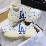 Giày MLB BigBall Chunky Saffiano Diamond Monogram LA Dodgers Ivory Like Auth