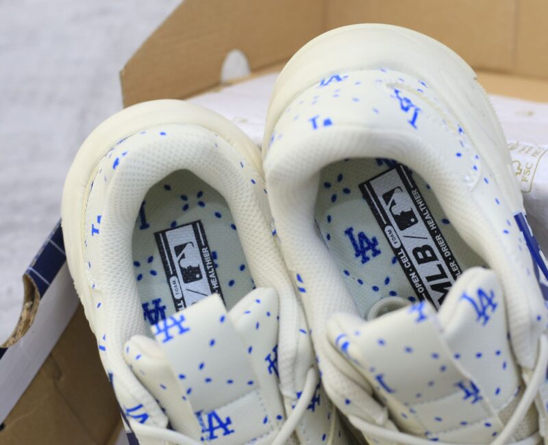 Giày MLB BigBall Chunky Saffiano Diamond Monogram LA Dodgers Ivory Like Auth