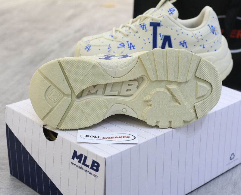 Giày MLB BigBall Chunky Saffiano Diamond Monogram LA Dodgers Ivory Like Auth