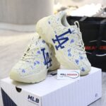 Giày MLB BigBall Chunky Saffiano Diamond Monogram LA Dodgers Ivory Like Auth