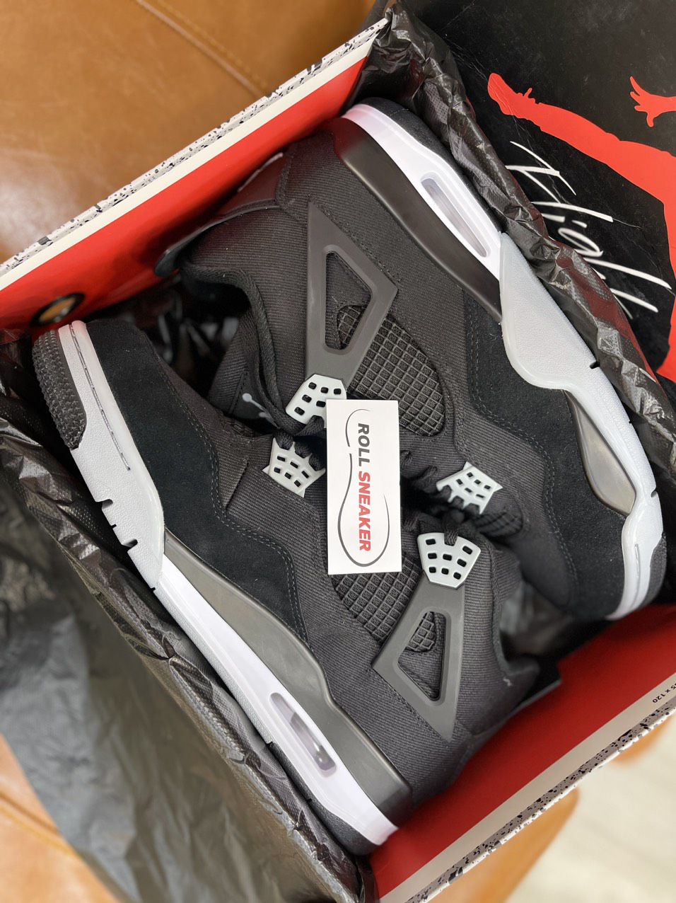 Giày Nike Air Jordan 4 Retro SE ‘Black Canvas’ Like Auth