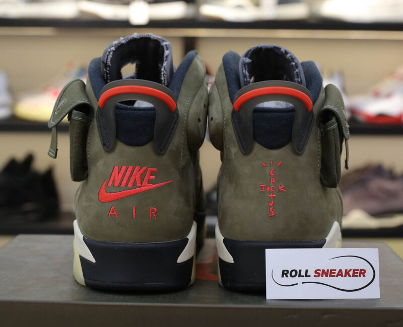 Giày Nike Air Jordan 6 Retro Travis Scott OG Xanh Olive Like Auth