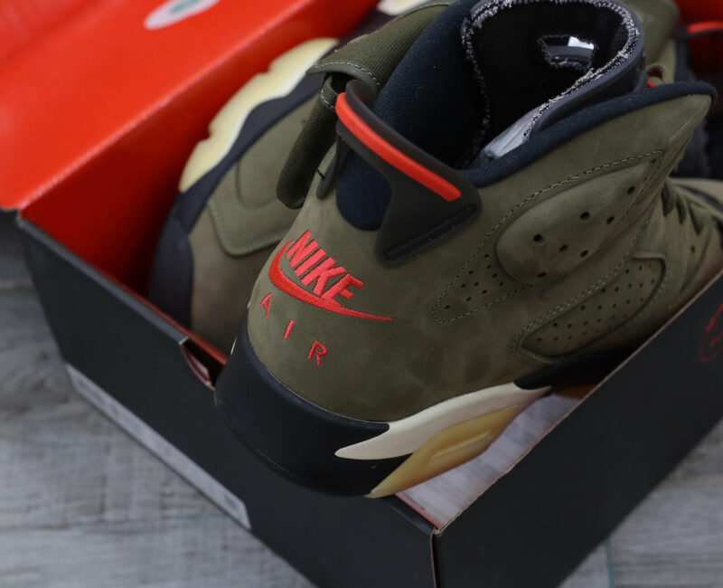 Giày Nike Air Jordan 6 Retro Travis Scott OG Xanh Olive Like Auth