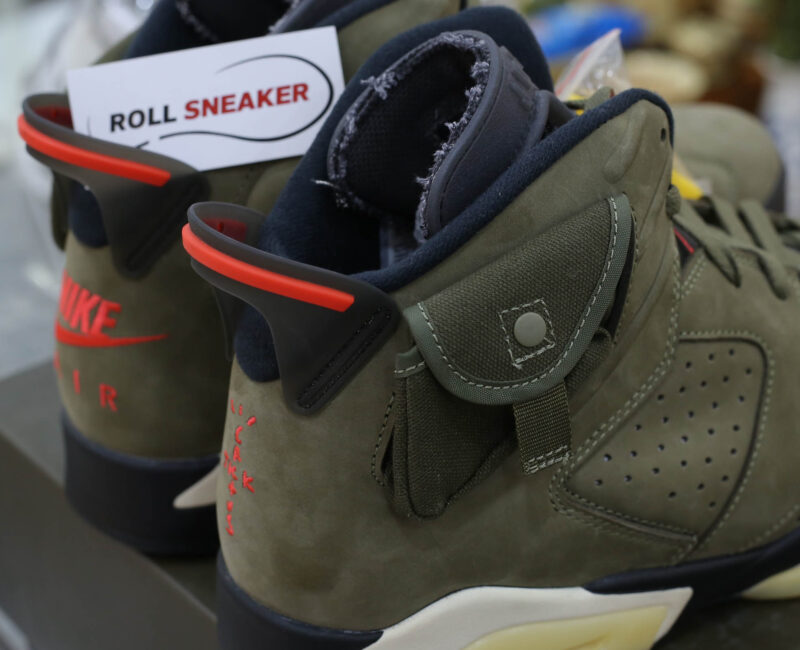 Giày Nike Air Jordan 6 Retro Travis Scott OG Xanh Olive Like Auth