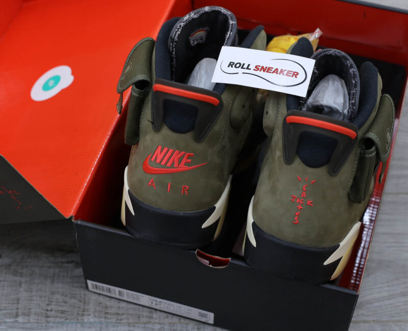 Giày Nike Air Jordan 6 Retro Travis Scott OG Xanh Olive Like Auth