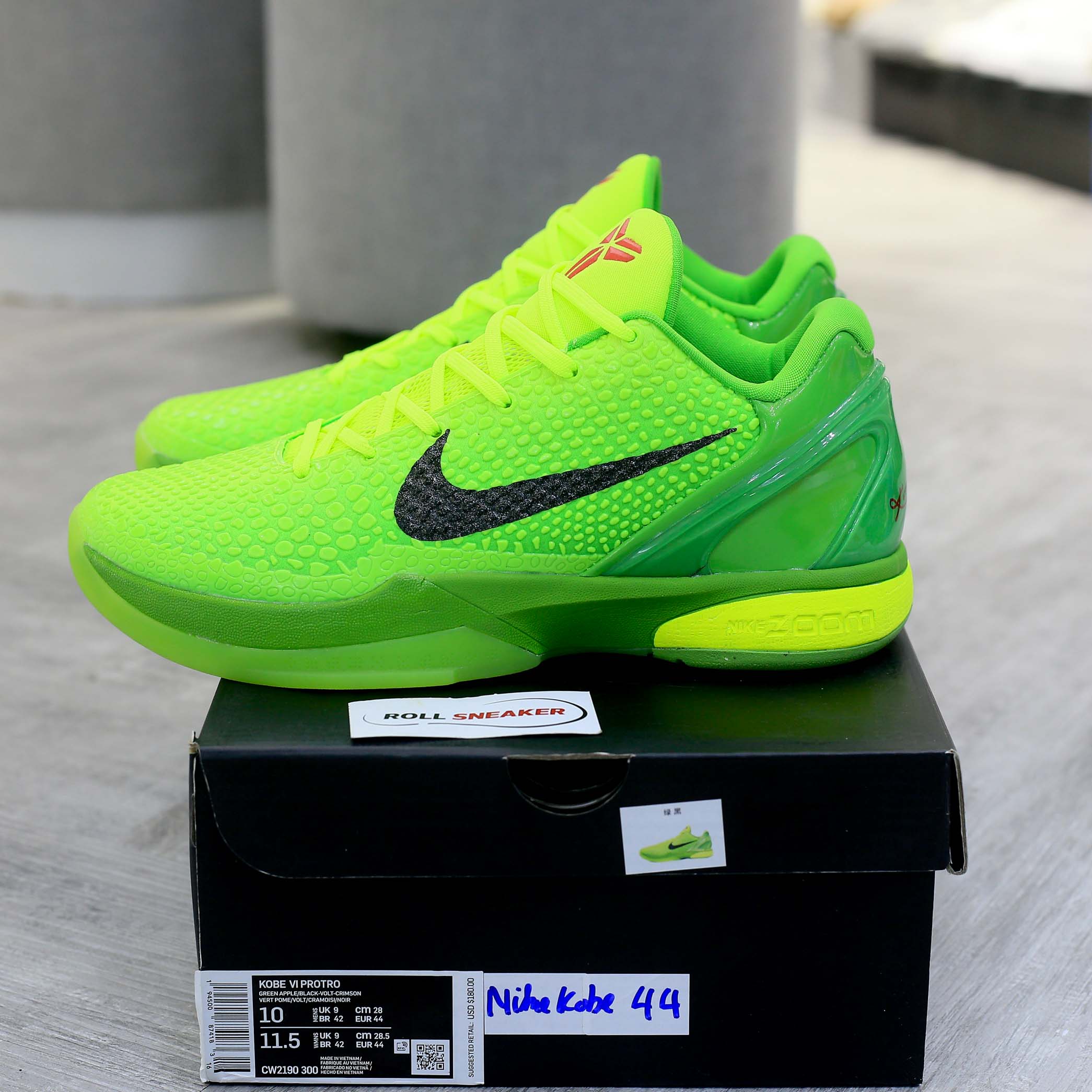 Giày Nike Zoom Kobe 6 Protro ‘Grinch’ Like Auth