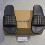 Dép Nam Burberry Check Cotton and Mesh Slides