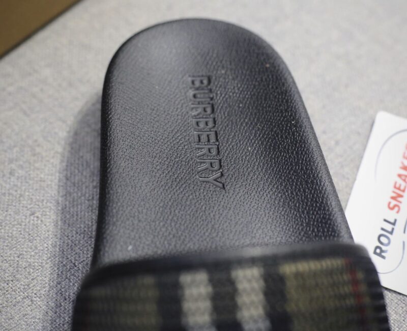 Dép Nam Burberry Check Cotton and Mesh Slides