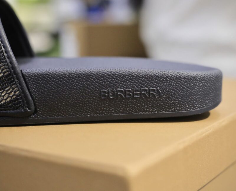 Dép Nam Burberry Check Cotton and Mesh Slides