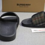 Dép Nam Burberry Check Cotton and Mesh Slides
