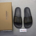 Dép Nam Burberry Check Cotton and Mesh Slides