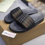 Dép Nam Burberry Check Cotton and Mesh Slides