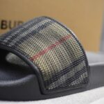 Dép Nam Burberry Check Cotton and Mesh Slides