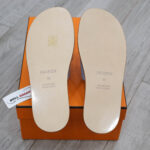 Dép Hermes Sea Green da Epsom Đế Nâu Like Auth