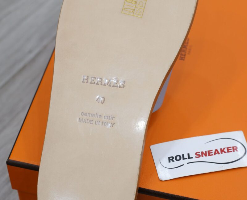 Dép Hermes Sea Green da Epsom Đế Nâu Like Auth