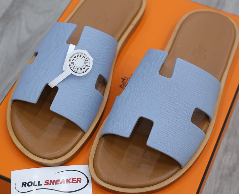 Dép Hermes Sea Green da Epsom Đế Nâu Like Auth