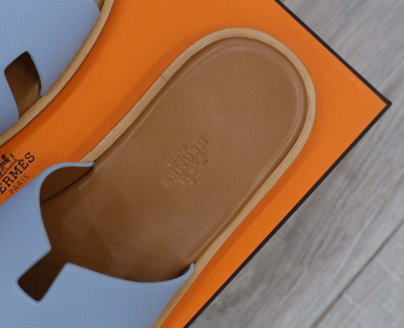 Dép Hermes Sea Green da Epsom Đế Nâu Like Auth