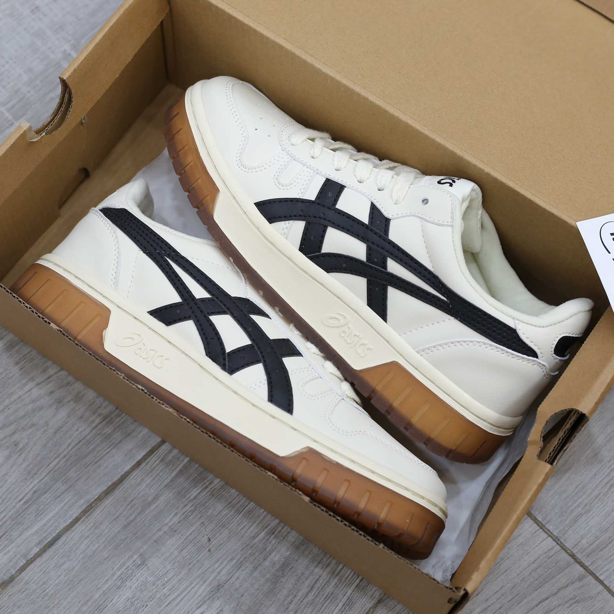 Giày Asics Court MZ Cream Black Gum Like Auth