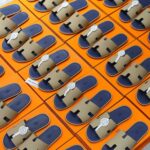 Dép Hermes Blanc Gomme da Epsom Lót Đế Celestial Blue