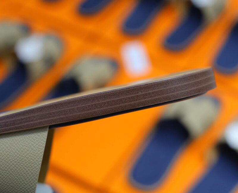 Dép Hermes Blanc Gomme da Epsom Lót Đế Celestial Blue