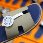 Dép Hermes Blanc Gomme da Epsom Lót Đế Celestial Blue