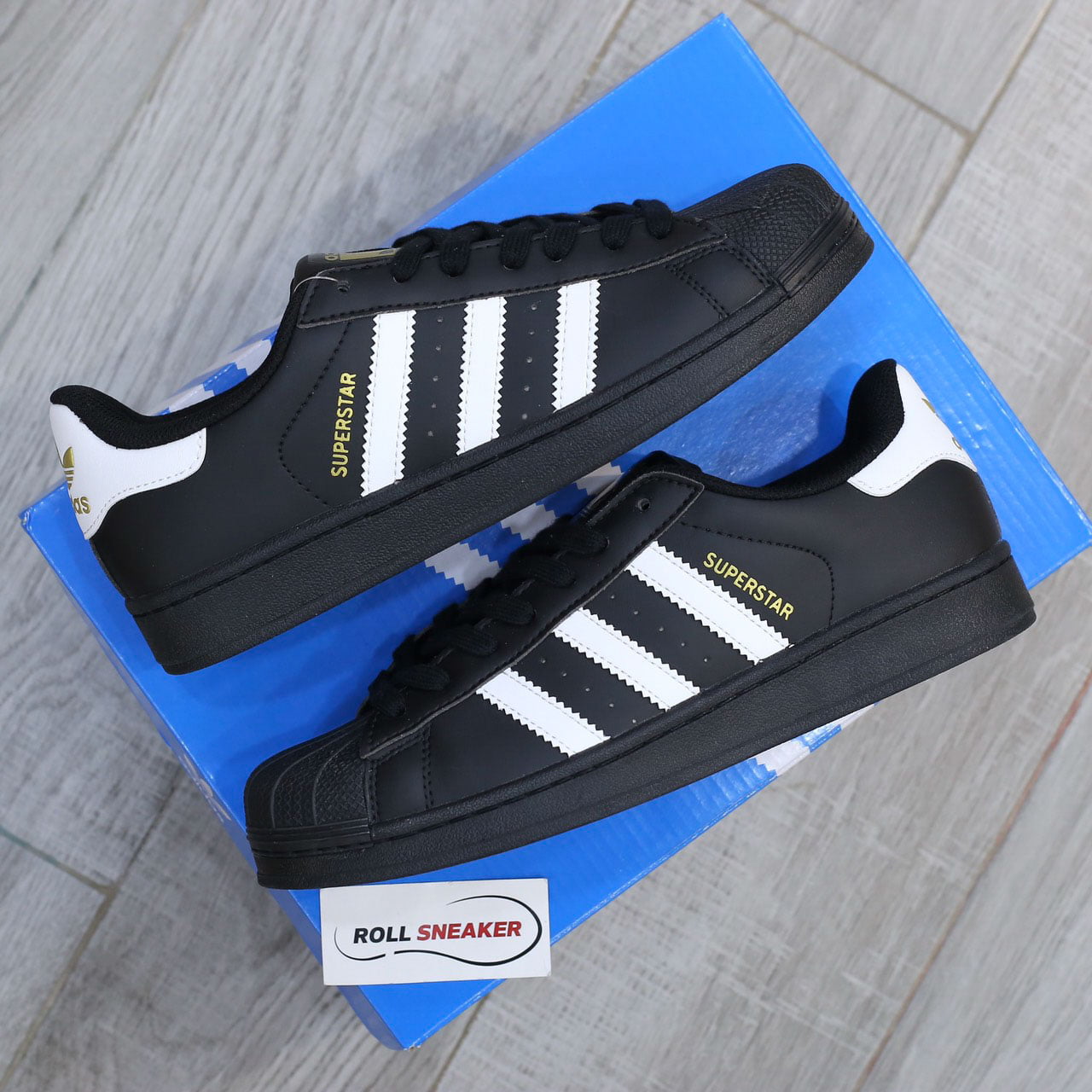 Giày Adidas Superstar Core Black White Like Auth