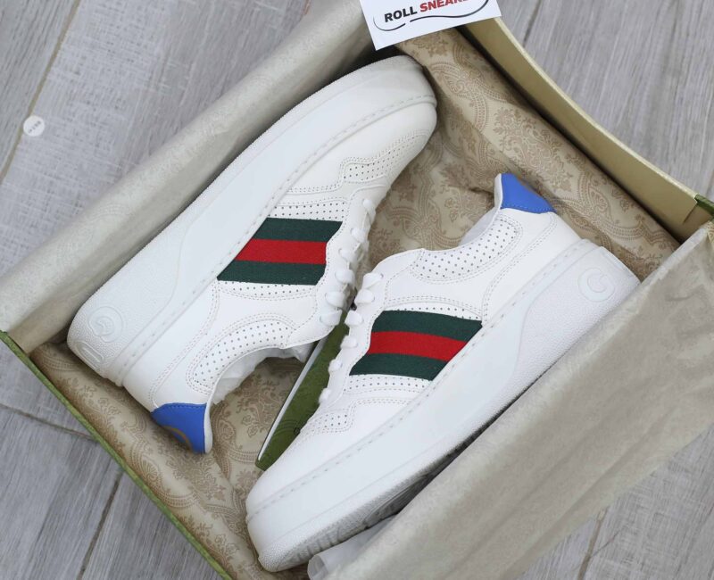 Giày Gucci GG Sneaker With Web ‘White’ Like Auth