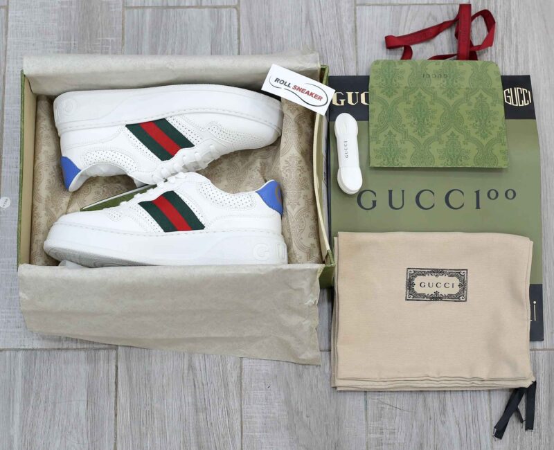 Giày Gucci GG Sneaker With Web ‘White’ Like Auth
