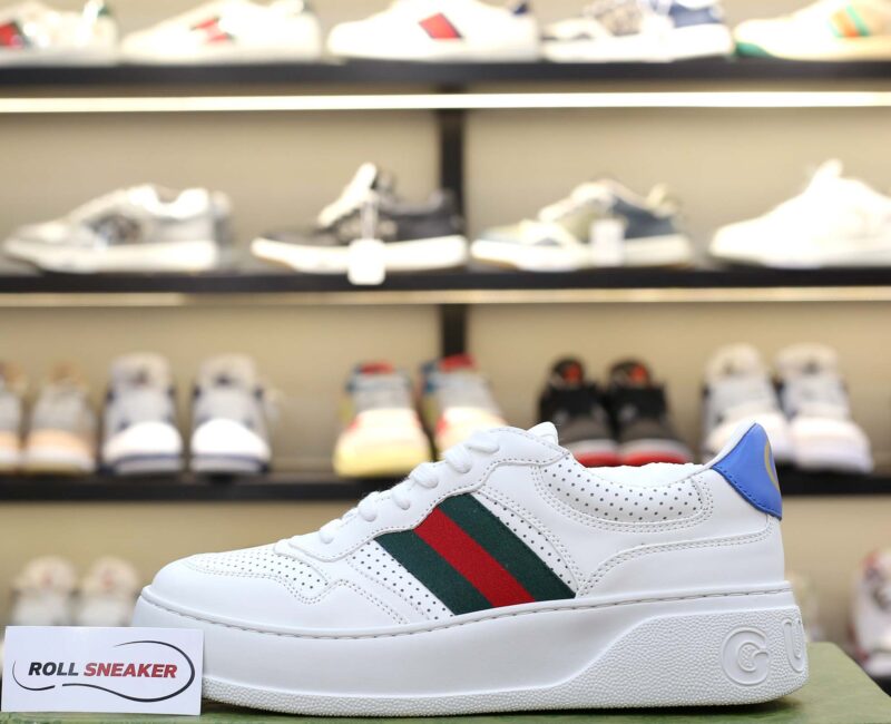 Giày Gucci GG Sneaker With Web ‘White’ Like Auth