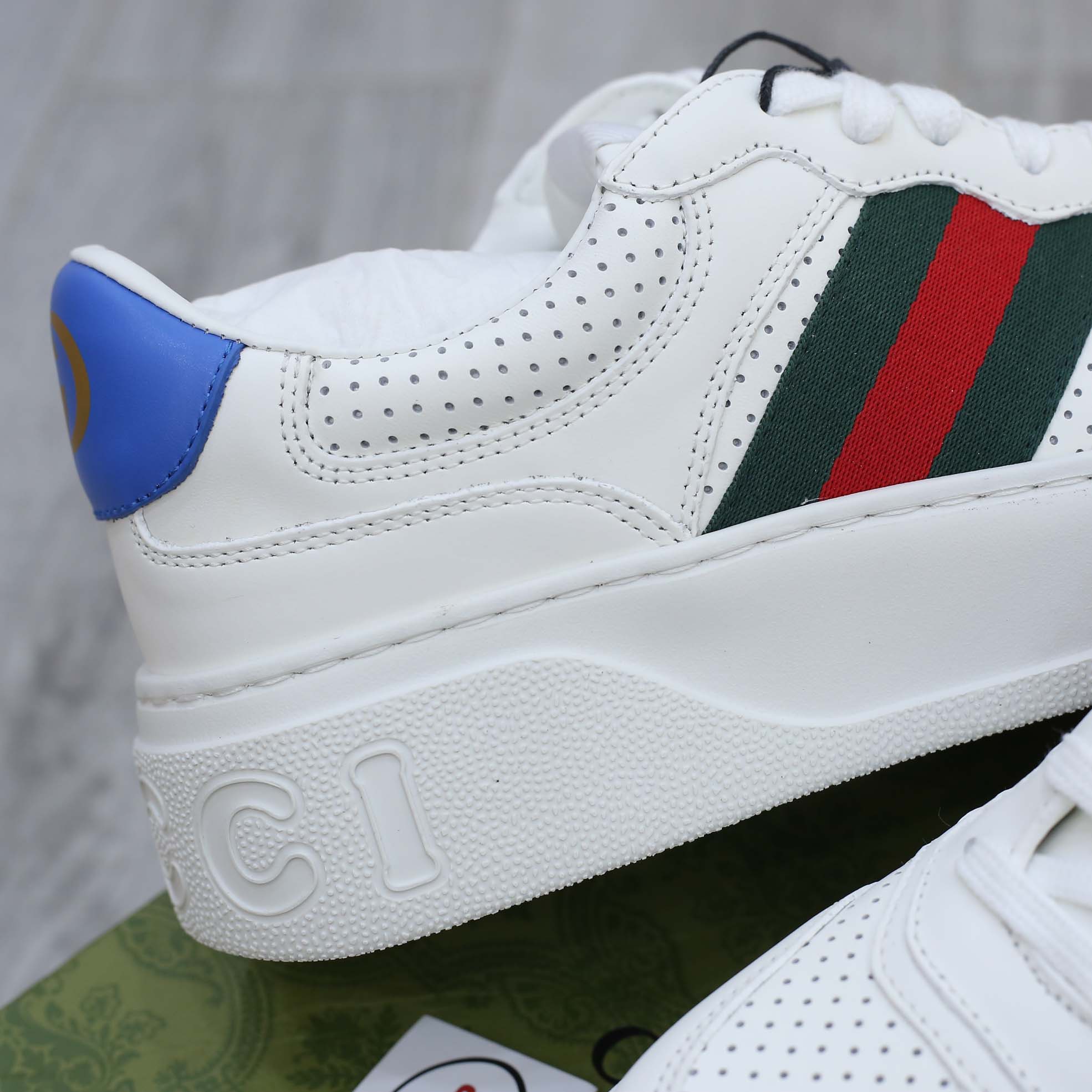 Giày Gucci GG Sneaker With Web ‘White’ Like Auth