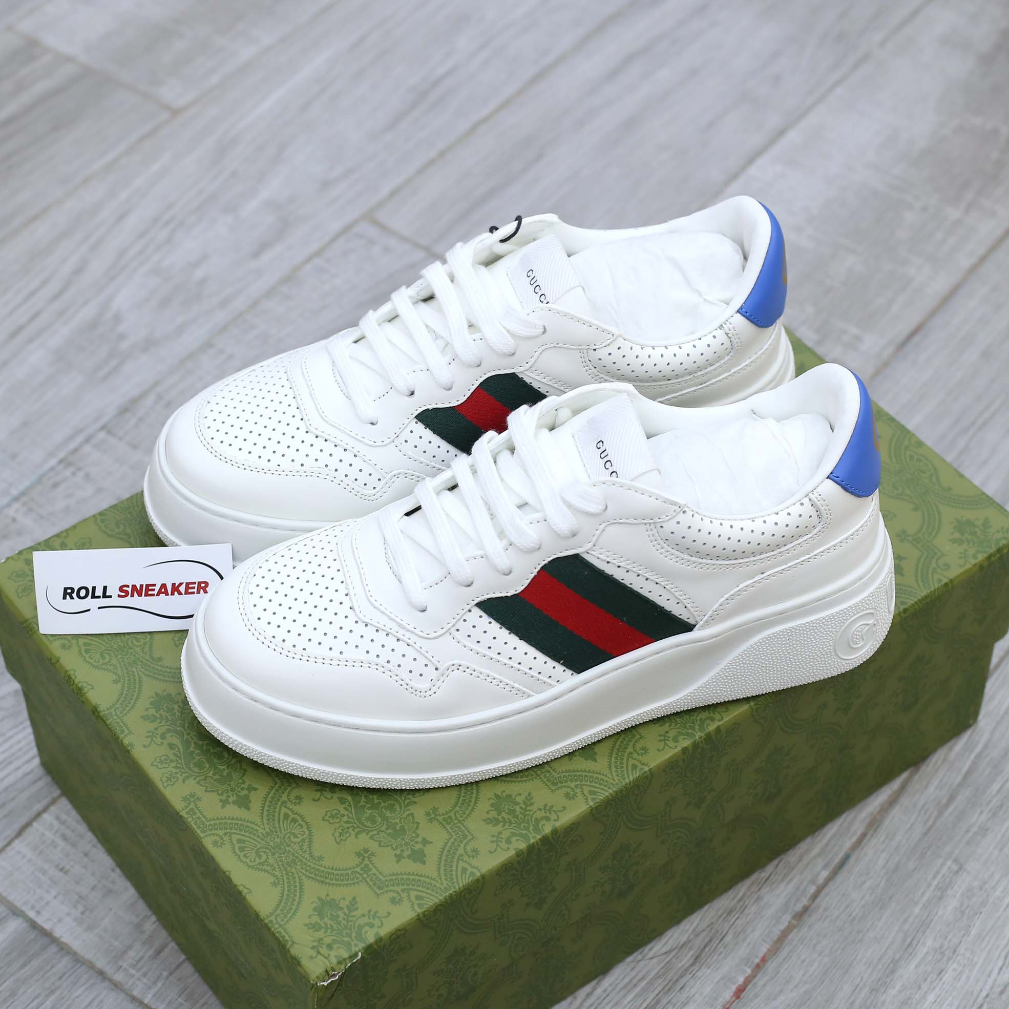Giày Gucci GG Sneaker With Web ‘White’ Like Auth