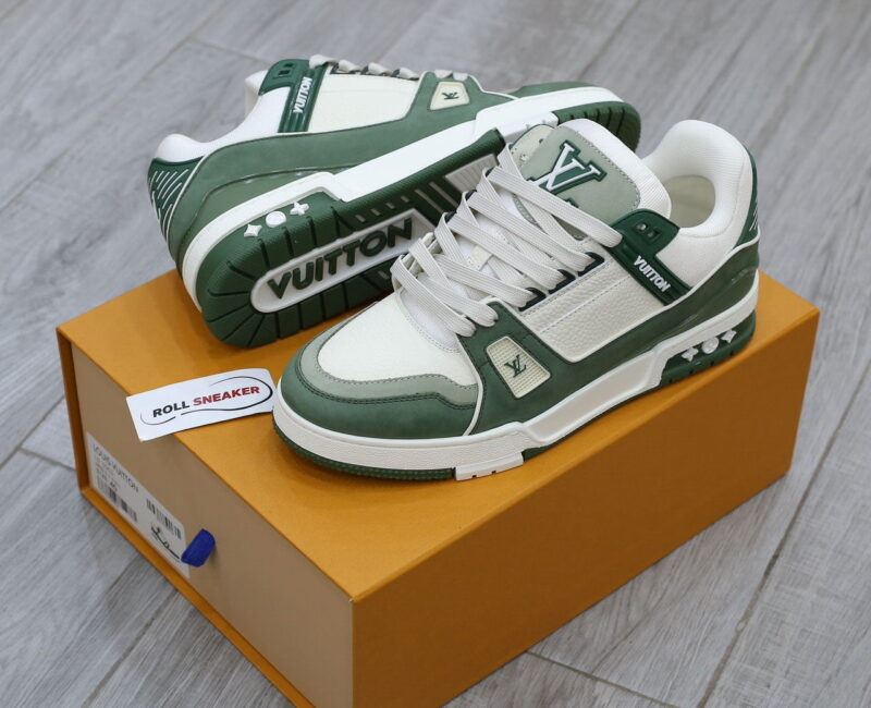 Giày Louis Vuitton LV Trainer Kaki Trơn 2023 Best Quality