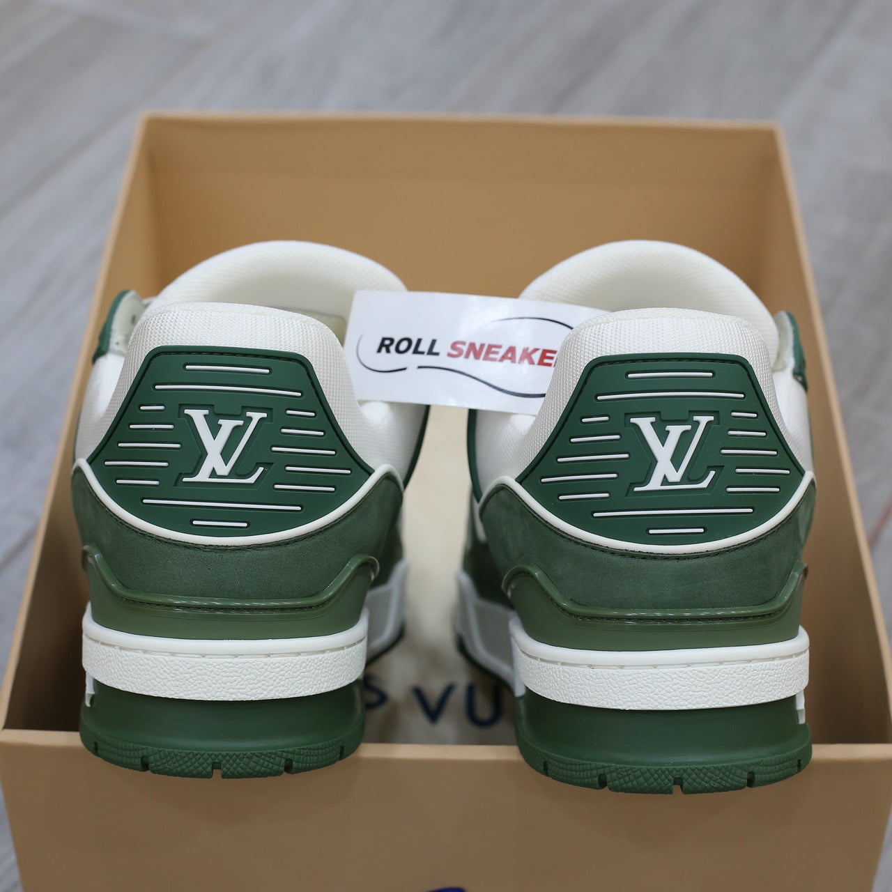 Giày Louis Vuitton LV Trainer Kaki Trơn 2023 Best Quality
