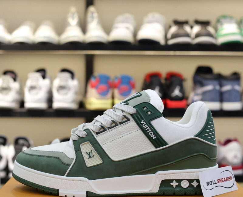 Giày Louis Vuitton LV Trainer Kaki Trơn 2023 Best Quality