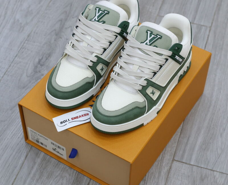 Giày Louis Vuitton LV Trainer Kaki Trơn 2023 Best Quality