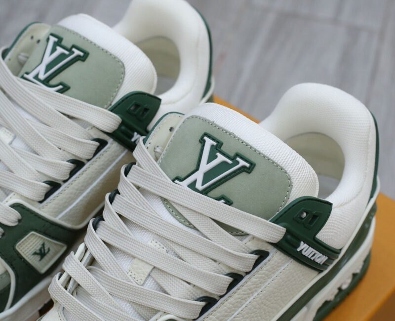 Giày Louis Vuitton LV Trainer Kaki Trơn 2023 Best Quality