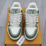Giày Louis Vuitton LV Trainer Kaki Trơn 2023 Best Quality