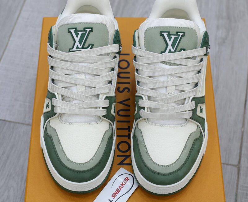 Giày Louis Vuitton LV Trainer Kaki Trơn 2023 Best Quality
