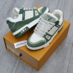 Giày Louis Vuitton LV Trainer Kaki Trơn 2023 Best Quality