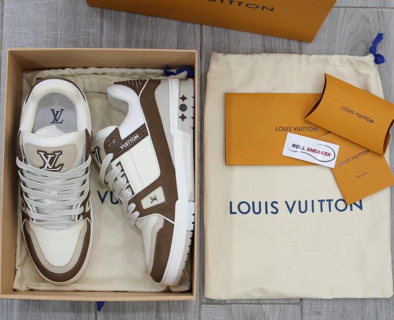 Giày Louis Vuitton LV Trainer Moka Trơn 2023 Best Quality