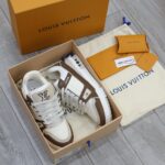 Giày Louis Vuitton LV Trainer Moka Trơn 2023 Best Quality