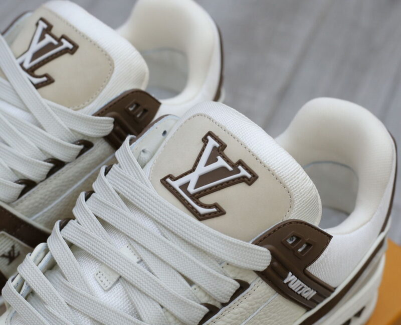 Giày Louis Vuitton LV Trainer Moka Trơn 2023 Best Quality