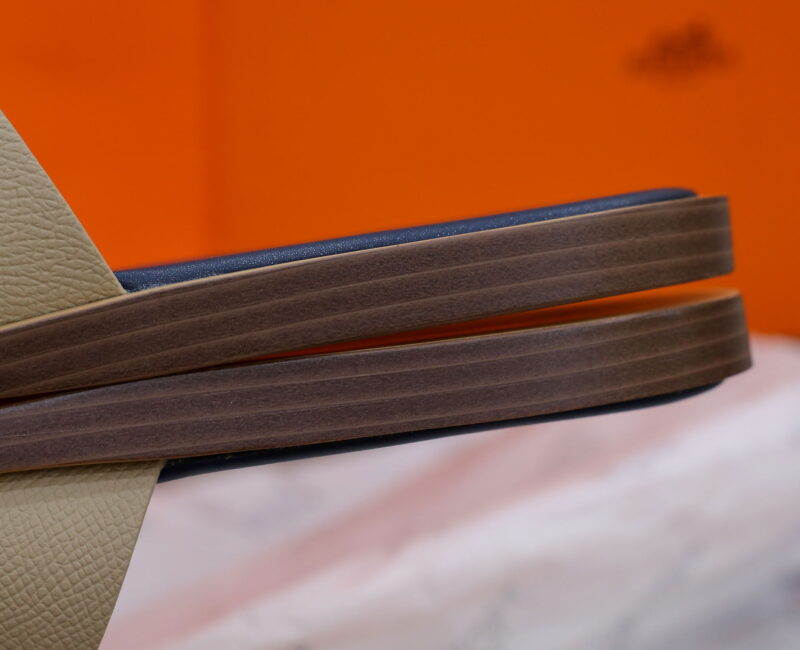 Dep Hermes Blanc Gomme da Epsom Lót Đế Celestial Blue Siêu Cấp