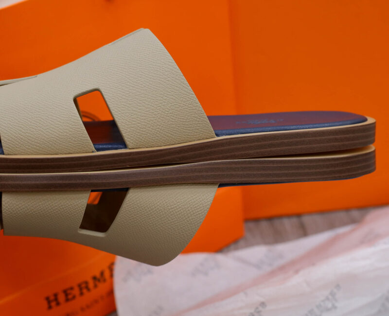 Dep Hermes Blanc Gomme da Epsom Lót Đế Celestial Blue Siêu Cấp