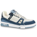 Giày Louis Vuitton LV Trainer Blue Trơn 2023 Best Quality